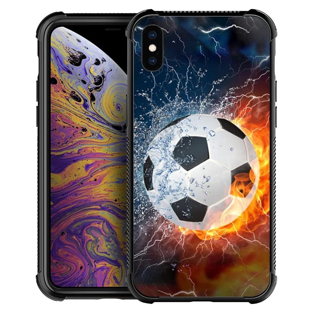 Funda DAIZAG iPhone Xr TPU Suave a Prueba de Golpes Fútbol