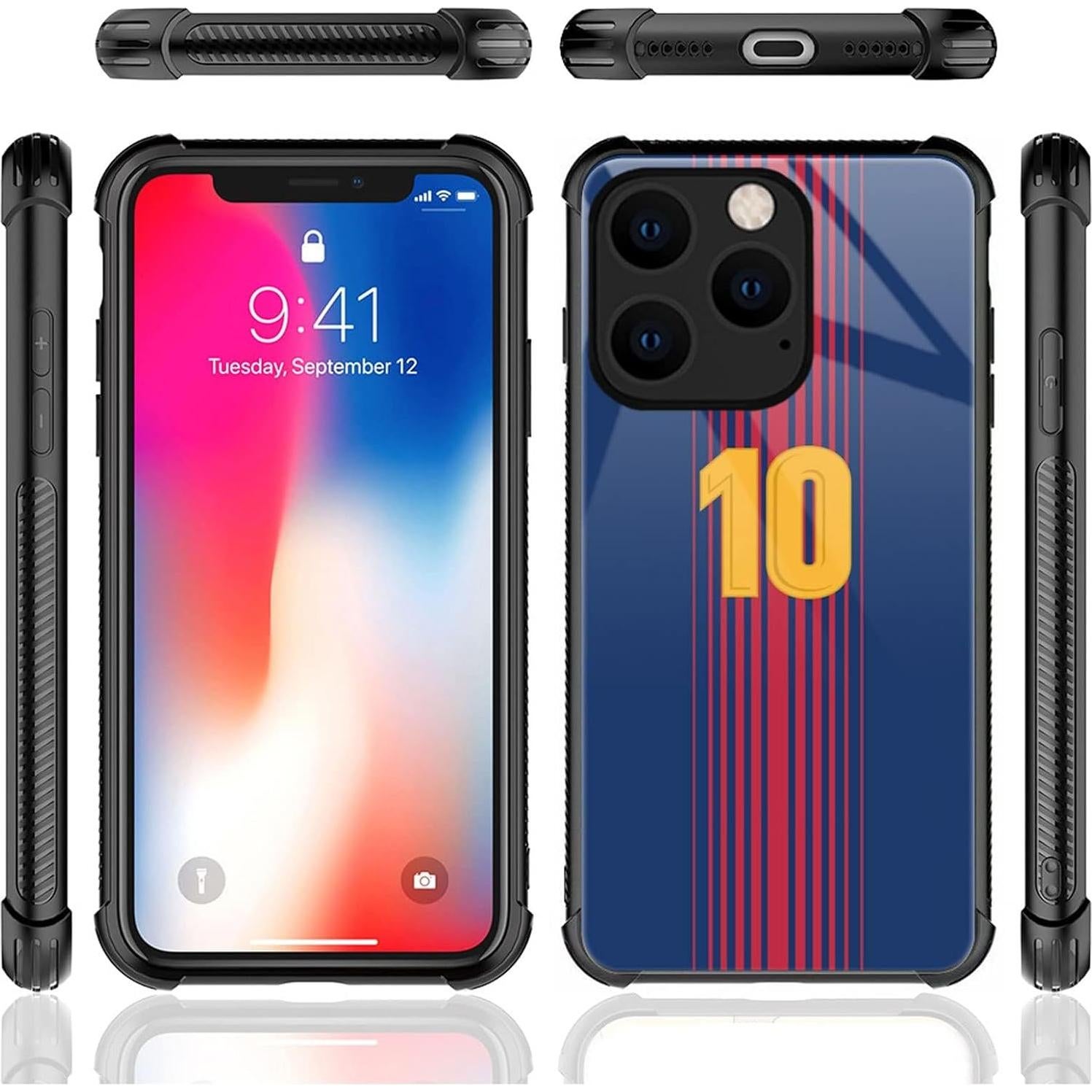 Funda CARLOCA para iPhone 15 Pro, diseño Jersey No.10, antiarañazos