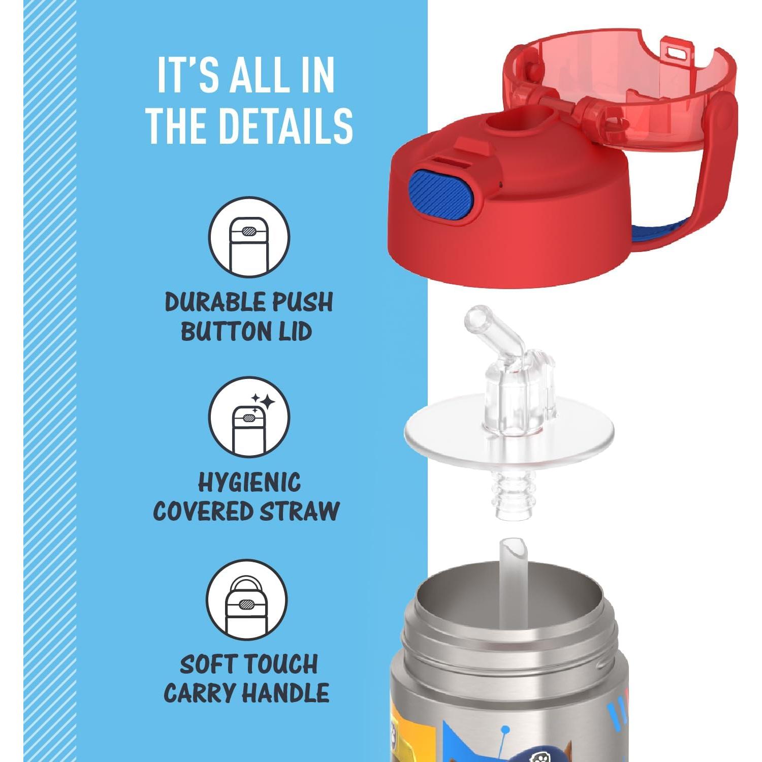 Botella de Agua THERMOS FUNTAINER 354 ml con Pajilla Patrulla Canina