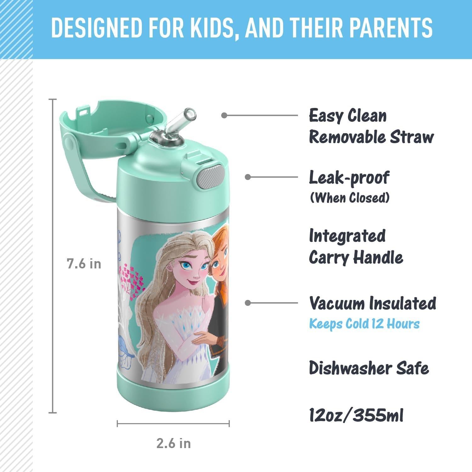 Botella de Agua THERMOS FUNtainer 354 ml con Pajilla - Frozen 2