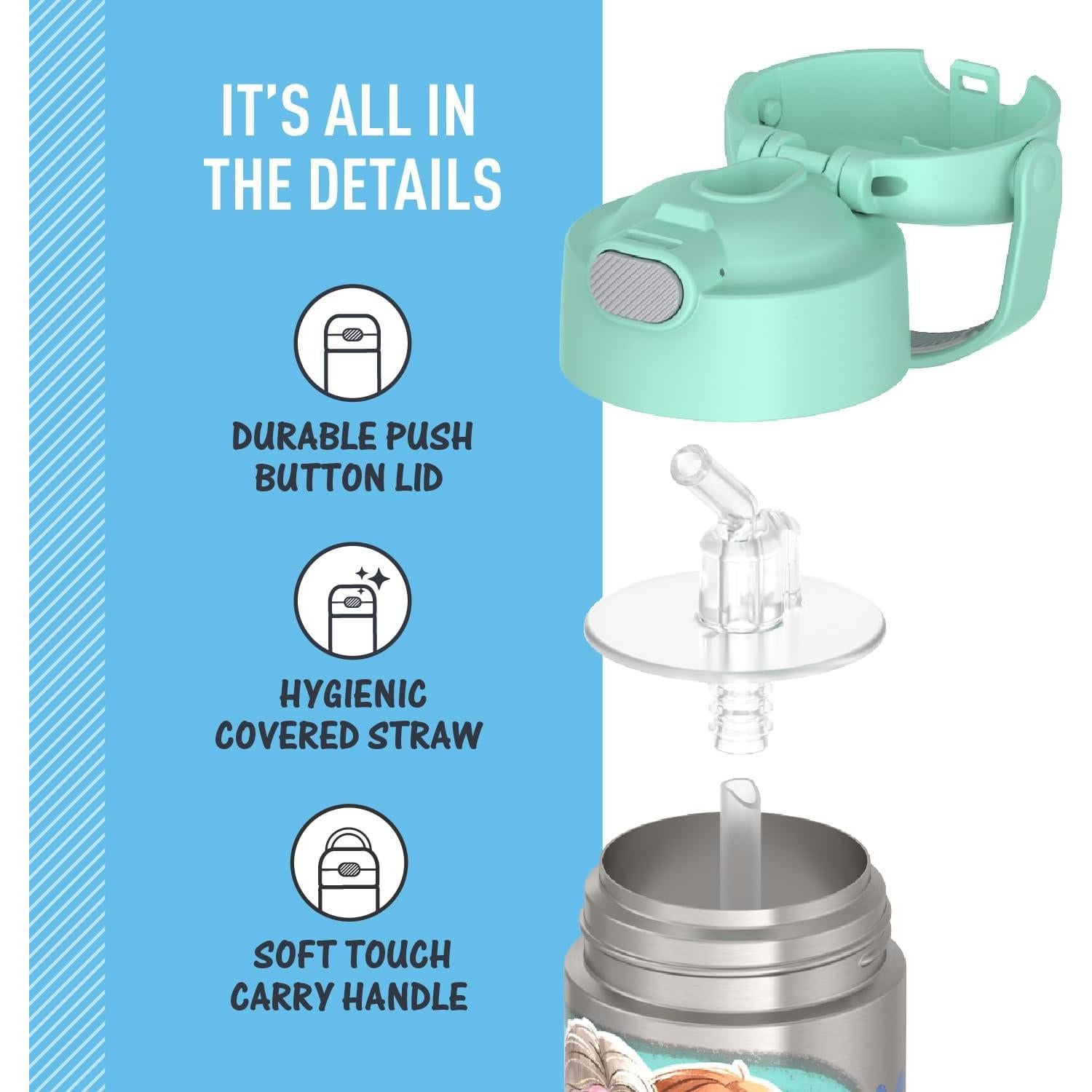 Botella de Agua THERMOS FUNtainer 354 ml con Pajilla - Frozen 2