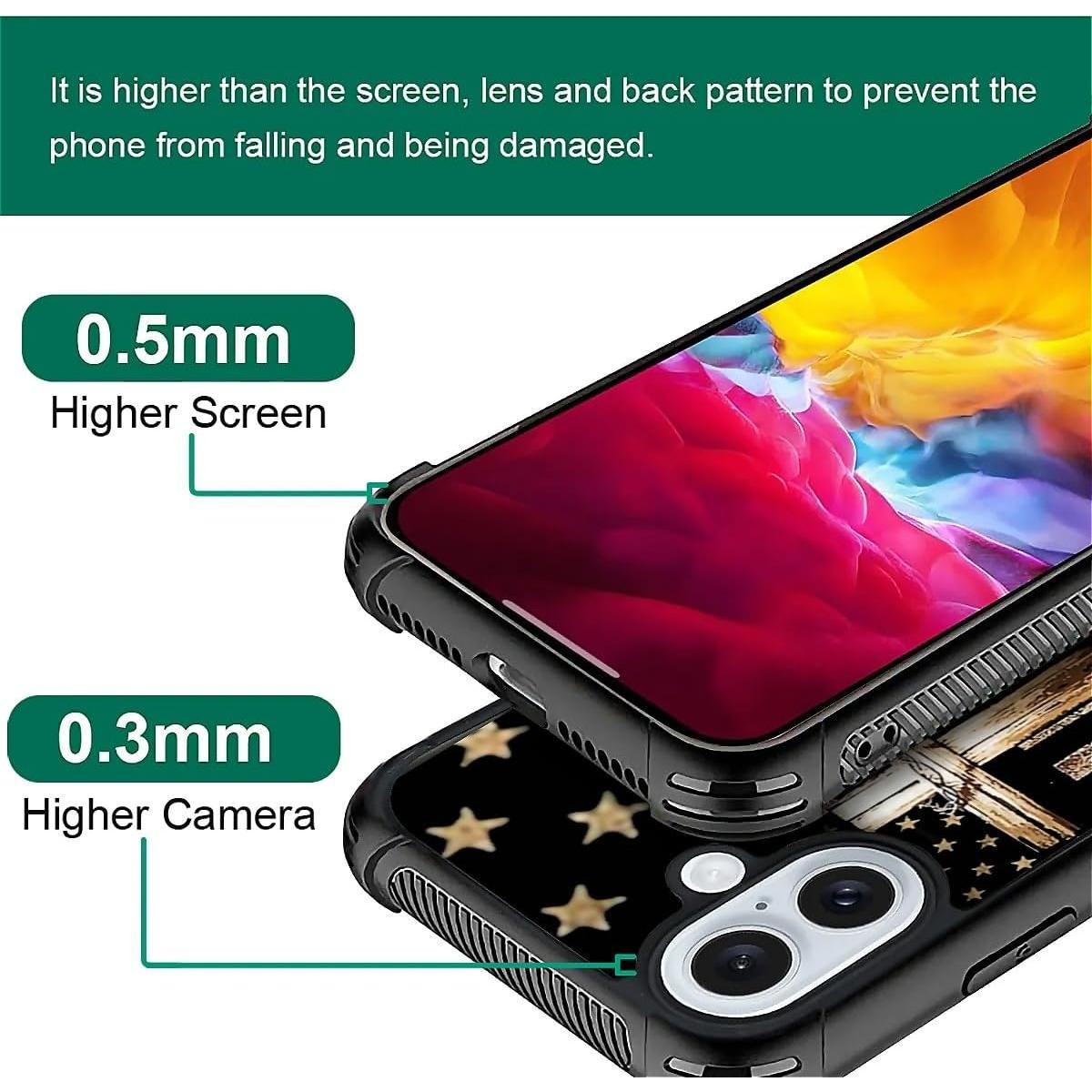 Funda DAIZAG para iPhone 16 Plus TPU Anti-Rayas Bandera Americana