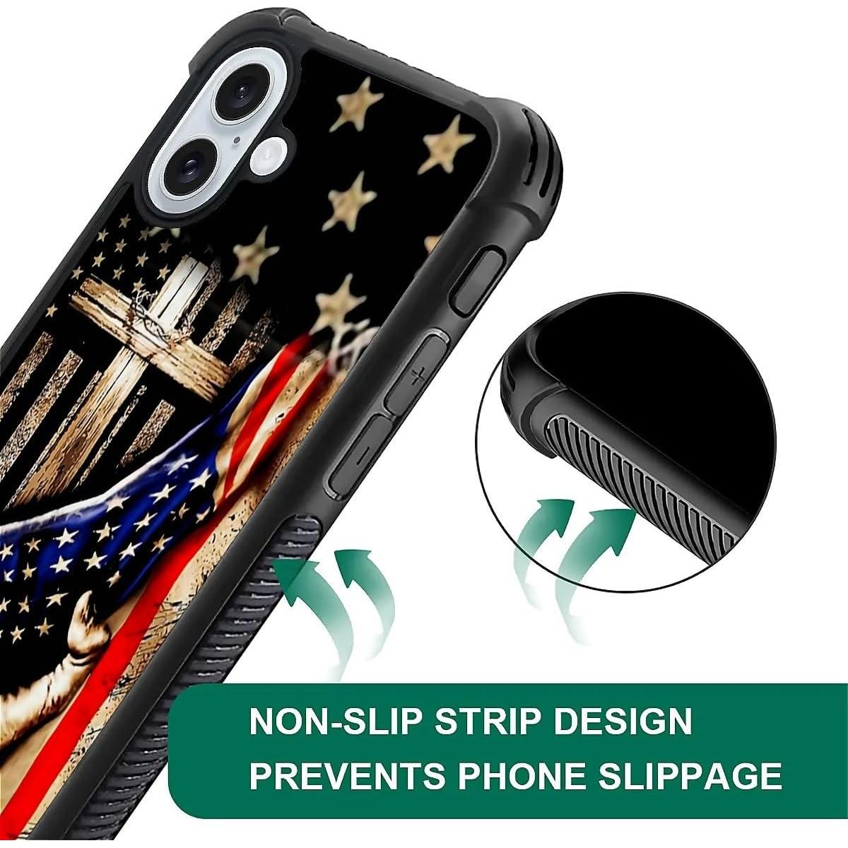 Funda DAIZAG para iPhone 16 Plus TPU Anti-Rayas Bandera Americana