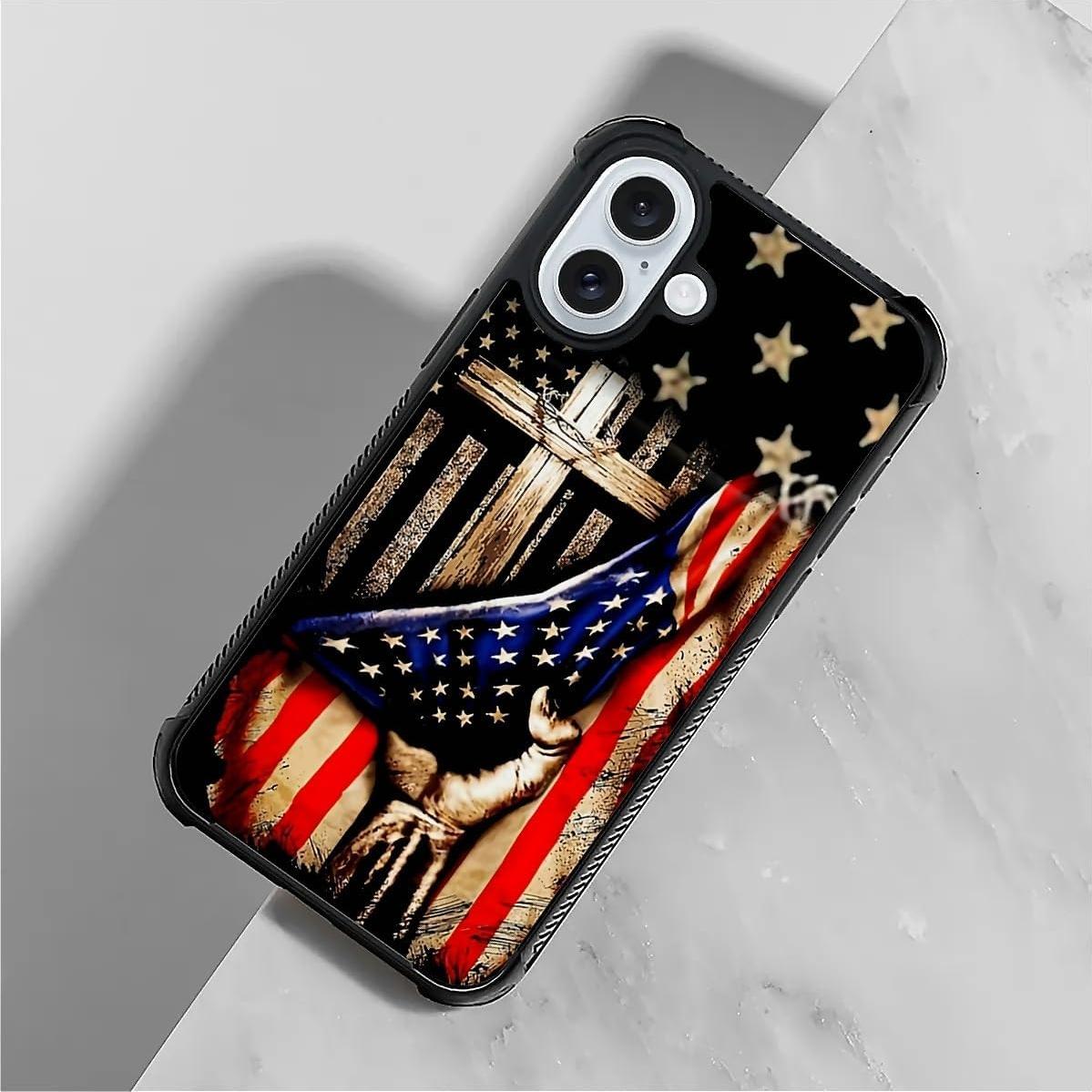 Funda DAIZAG para iPhone 16 Plus TPU Anti-Rayas Bandera Americana