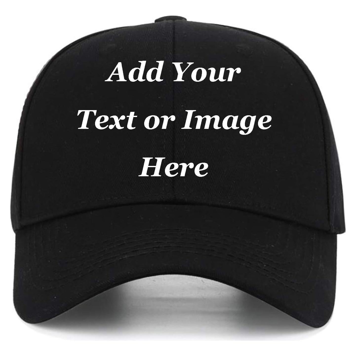 Gorra de béisbol personalizada ajustable negra - Unisex