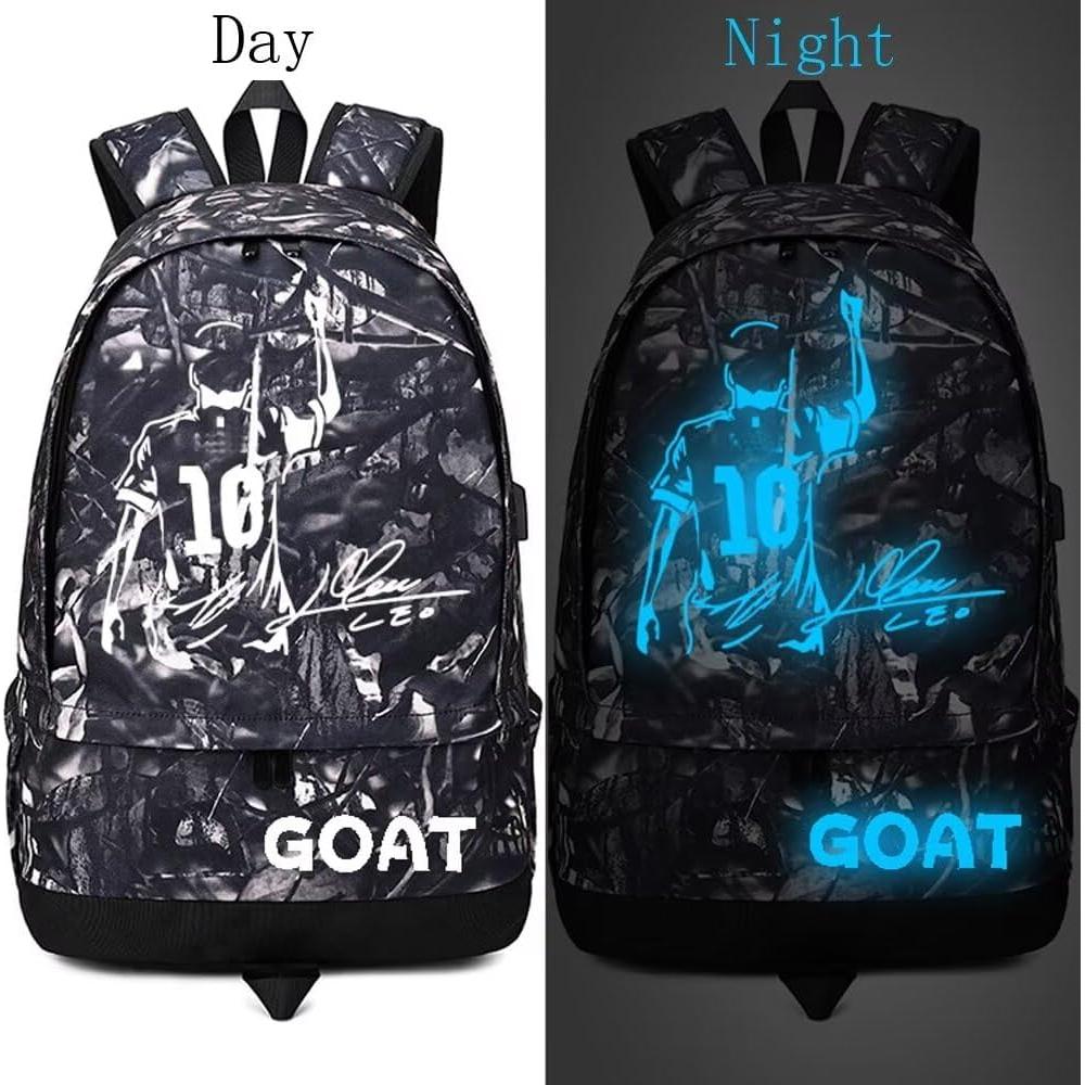 Mochila Luminosa Deportiva para Fútbol Gris 50x18x34 cm