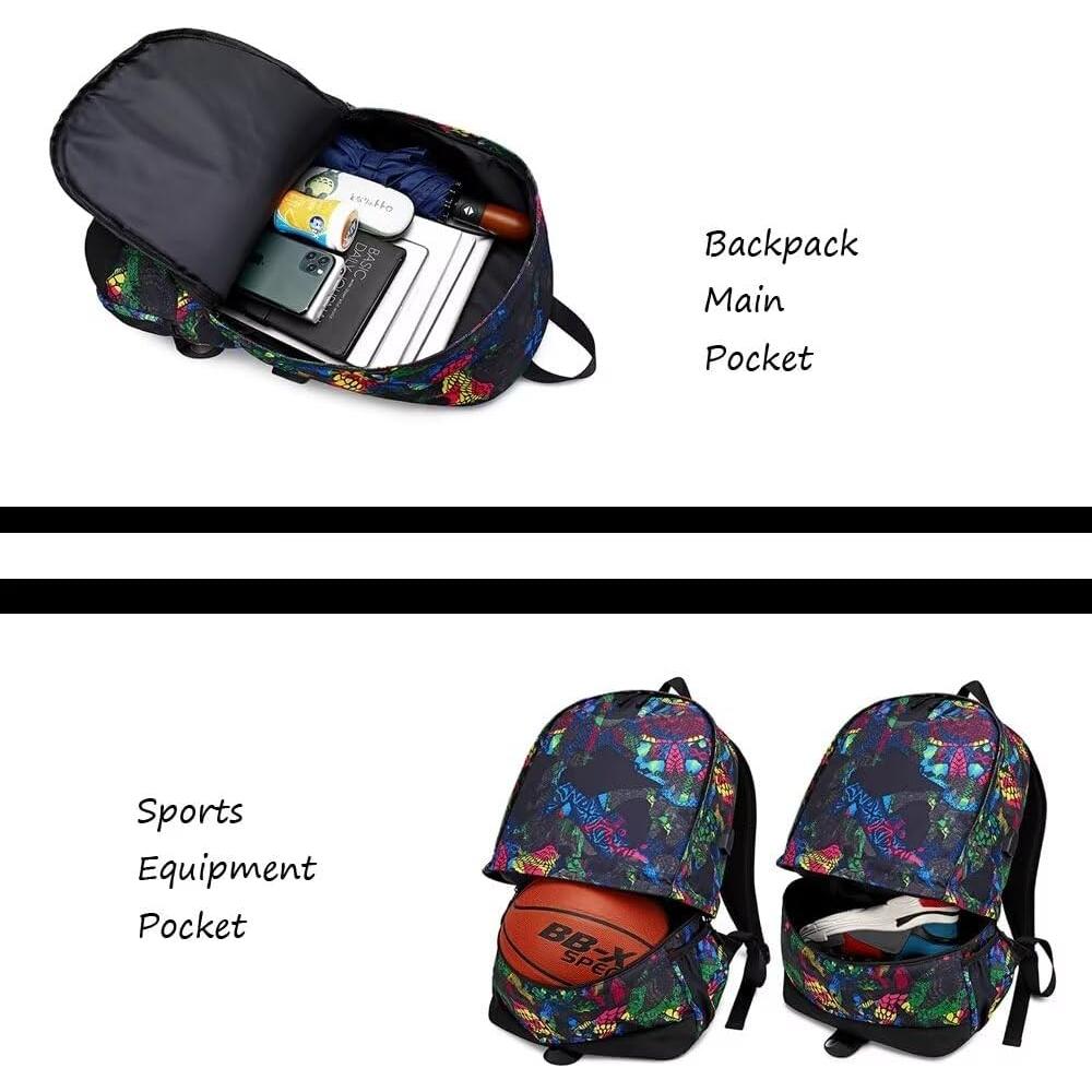 Mochila Luminosa Deportiva para Fútbol Gris 50x18x34 cm