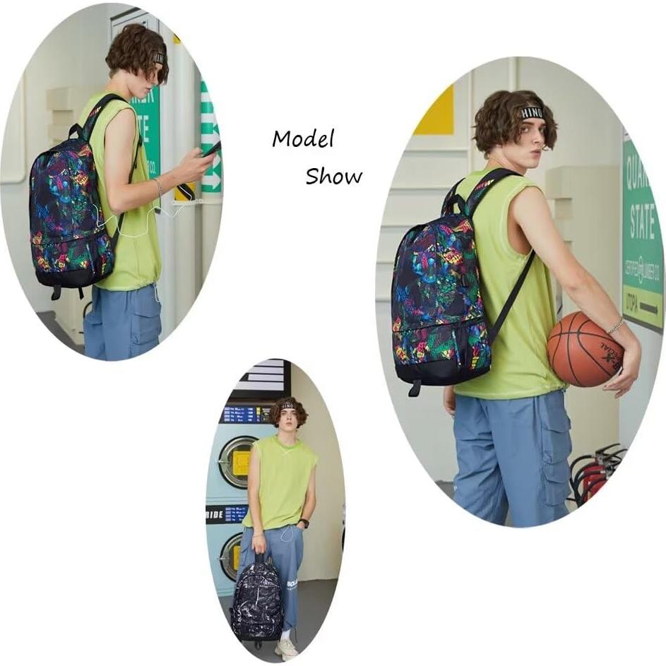 Mochila Luminosa Deportiva para Fútbol Gris 50x18x34 cm