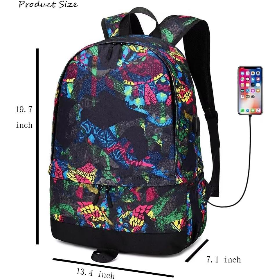 Mochila Luminosa Deportiva para Fútbol Gris 50x18x34 cm