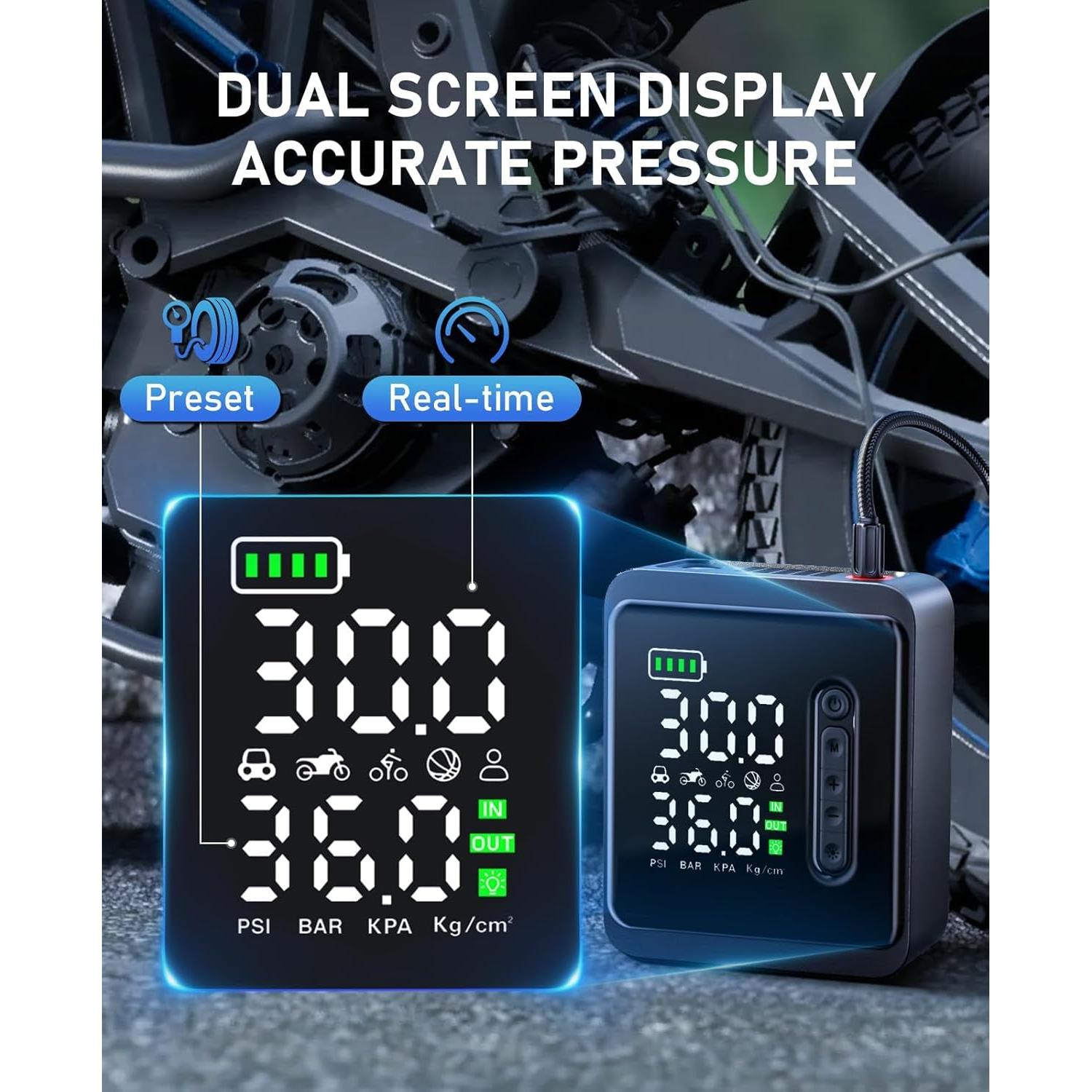 Compresor de Aire Portátil NUSTE 150 PSI 12V para Neumáticos