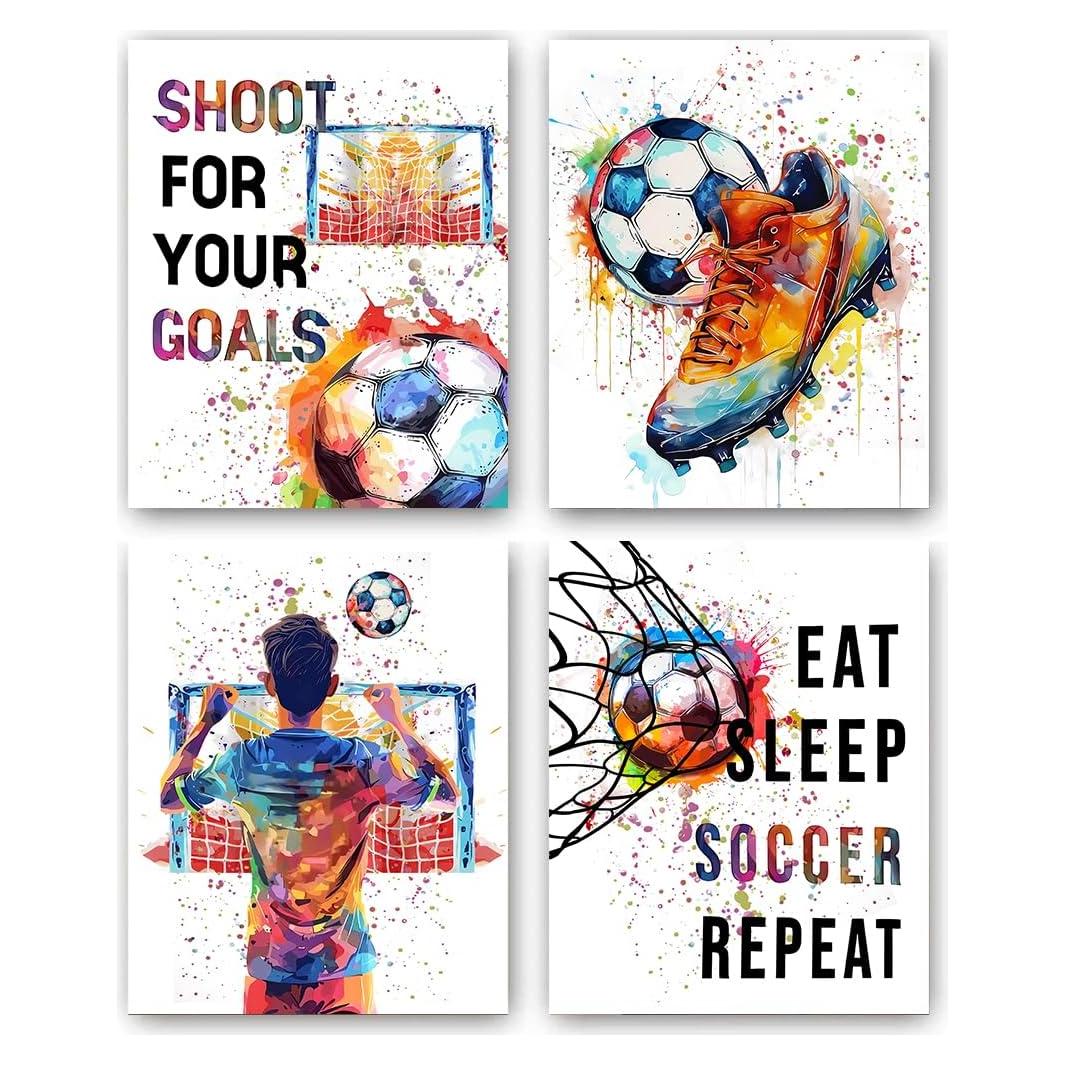 Arte de Pared Graffiti Fútbol ZOQIPQO 20x25cm Sin Marco