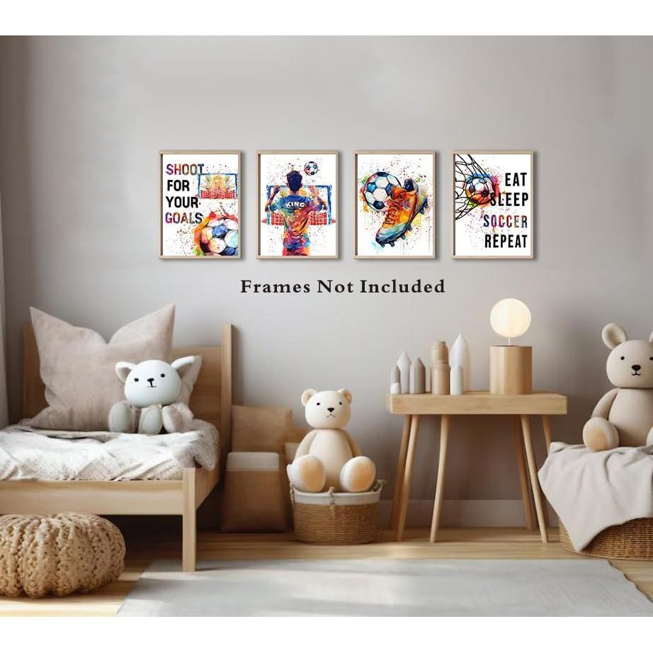 Arte de Pared Graffiti Fútbol ZOQIPQO 20x25cm Sin Marco