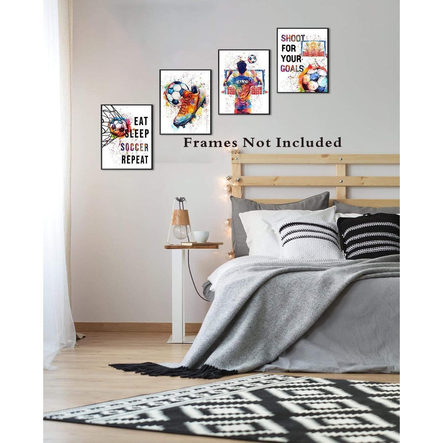 Arte de Pared Graffiti Fútbol ZOQIPQO 20x25cm Sin Marco