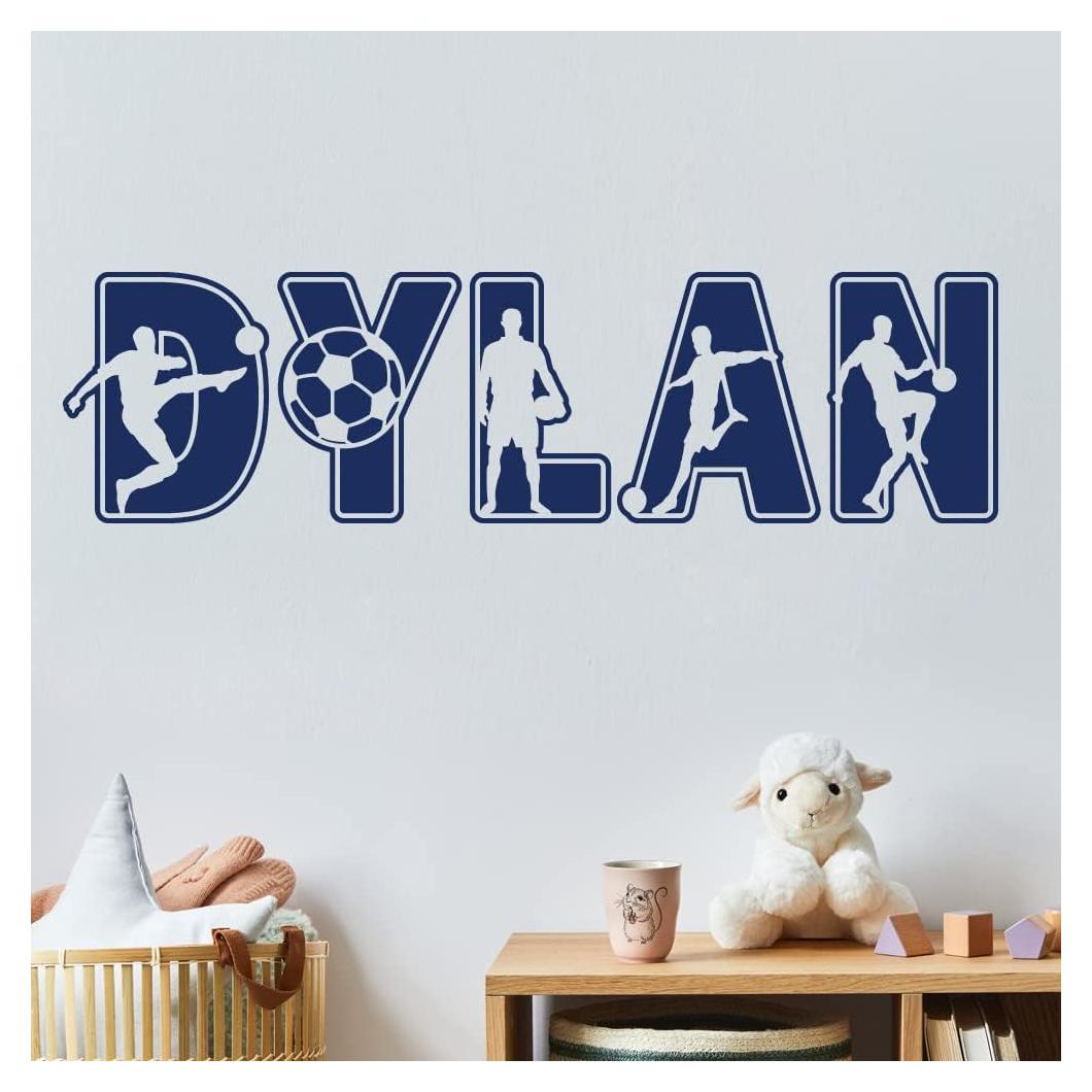 Calcomanía de Pared Vinilo Personalizada Fútbol Azul Marino