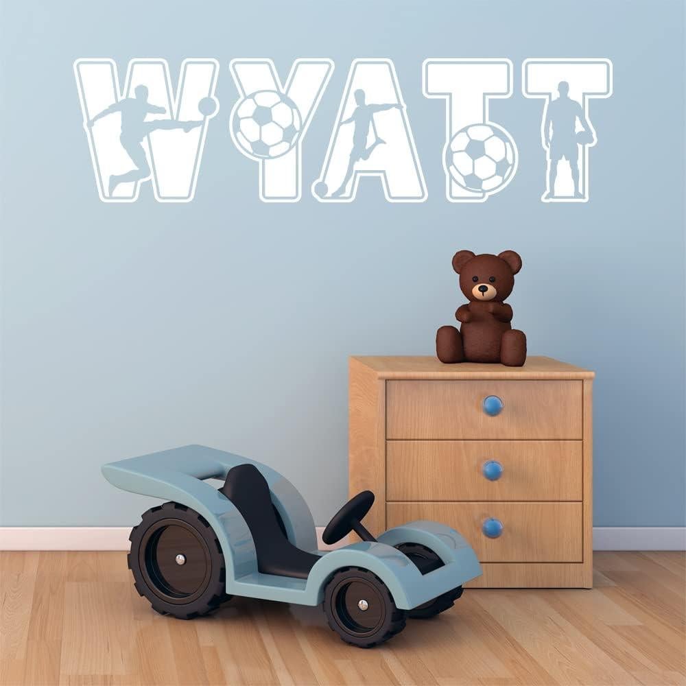 Calcomanía de Pared Vinilo Personalizada Fútbol Azul Marino