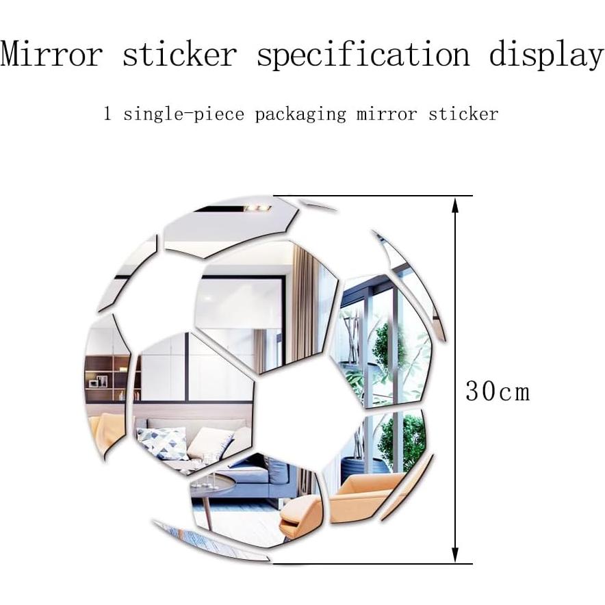 Calcomanía de Espejo 3D Ufengke 30x30 cm Decoración Deportiva