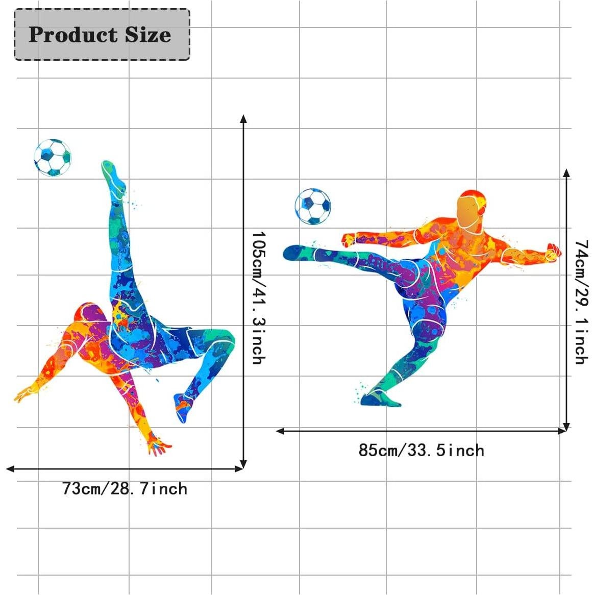 Calcomanía de Pared Deportiva WOYINIS - Siluetas de Fútbol
