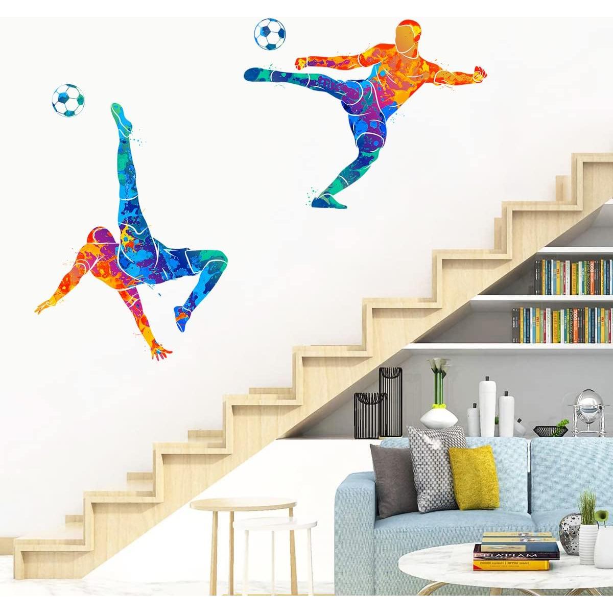 Calcomanía de Pared Deportiva WOYINIS - Siluetas de Fútbol