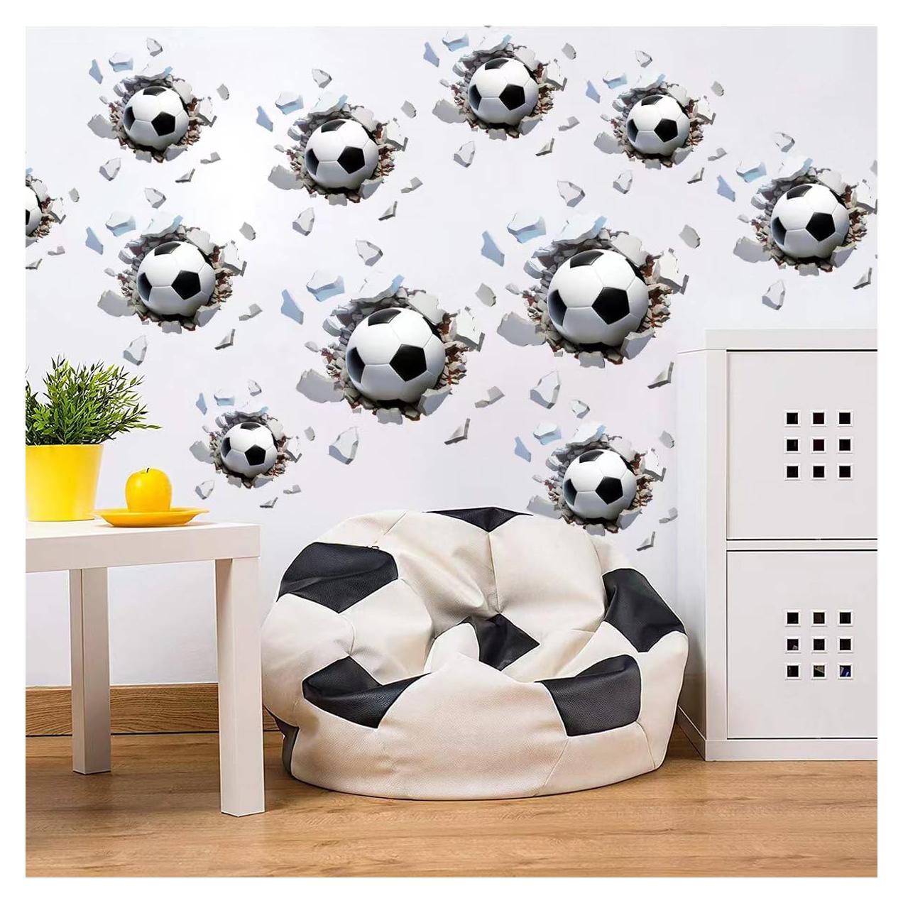 Calcomanía de Pared 3D Fútbol Runtoo - Vinilo Impermeable