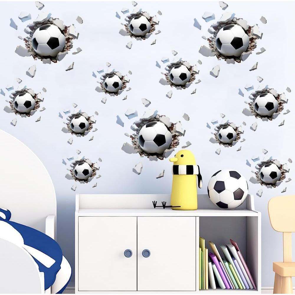 Calcomanía de Pared 3D Fútbol Runtoo - Vinilo Impermeable
