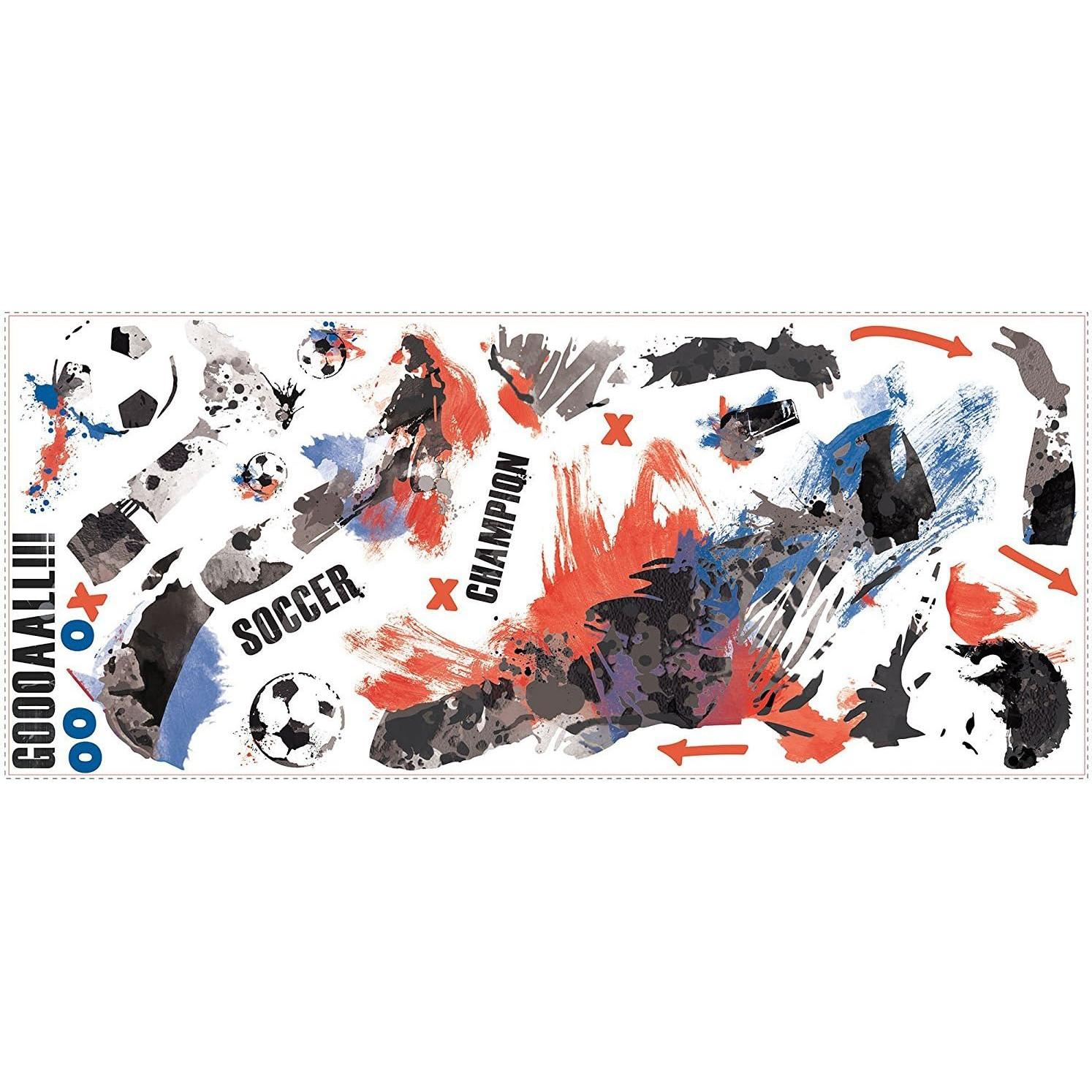 Calcomanías de Pared RoomMates RMK2490GM Fútbol Masculino 22 Piezas