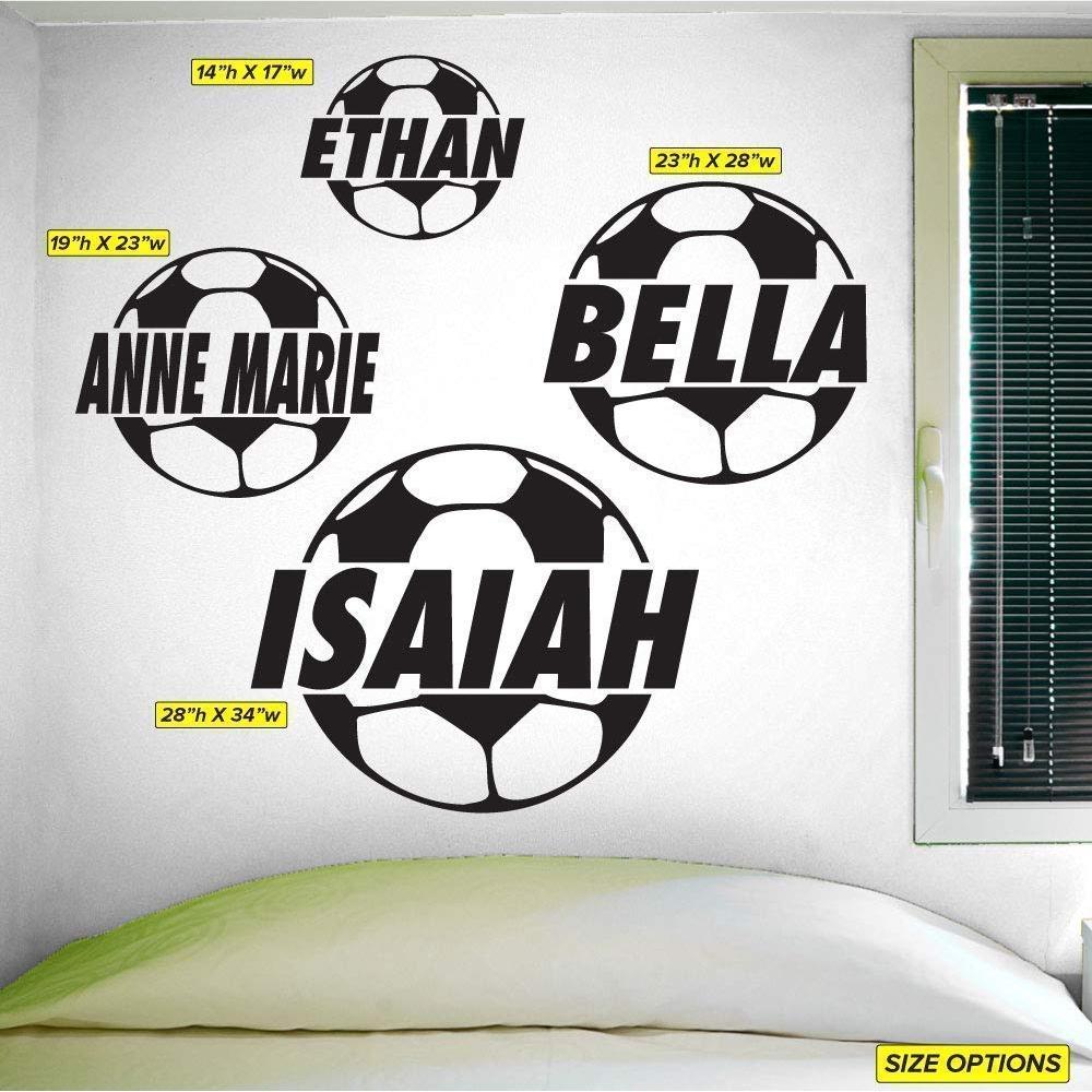 Calcomanía de Pared Personalizada Fútbol Niños y Niñas