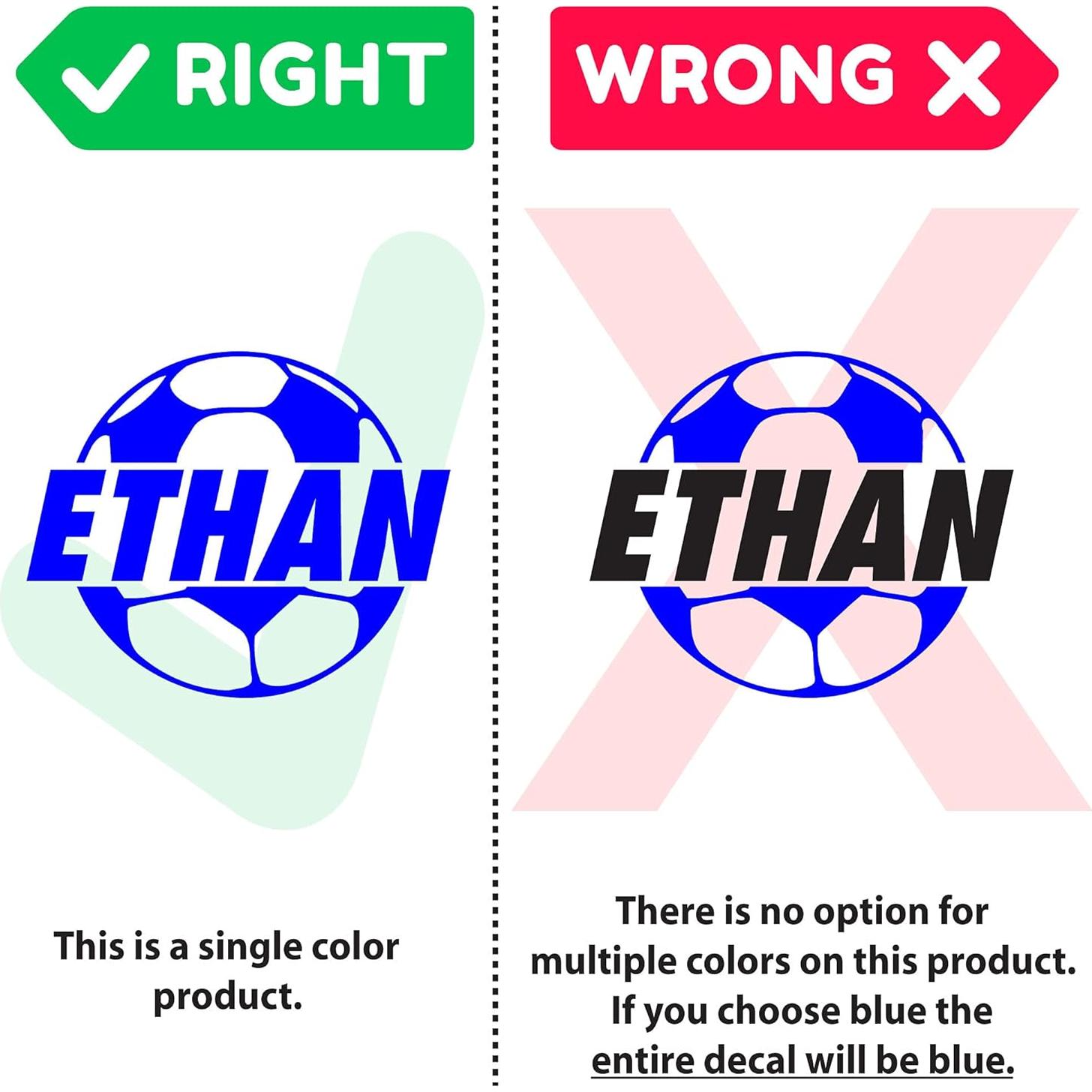 Calcomanía de Pared Personalizada Fútbol Niños y Niñas