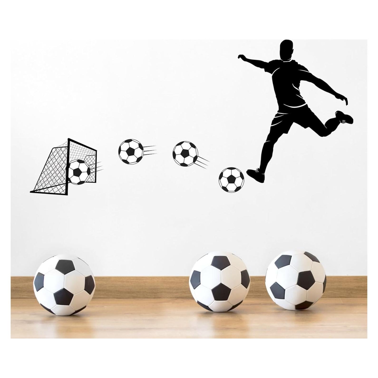 Calcomanía de Pared de Fútbol PEUTIER 104x50cm Impermeable