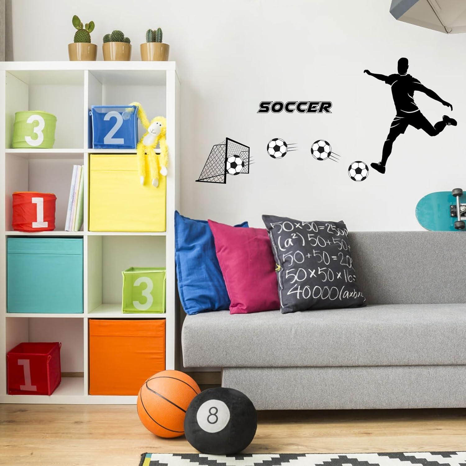 Calcomanía de Pared de Fútbol PEUTIER 104x50cm Impermeable