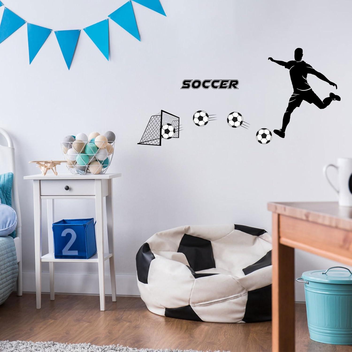 Calcomanía de Pared de Fútbol PEUTIER 104x50cm Impermeable