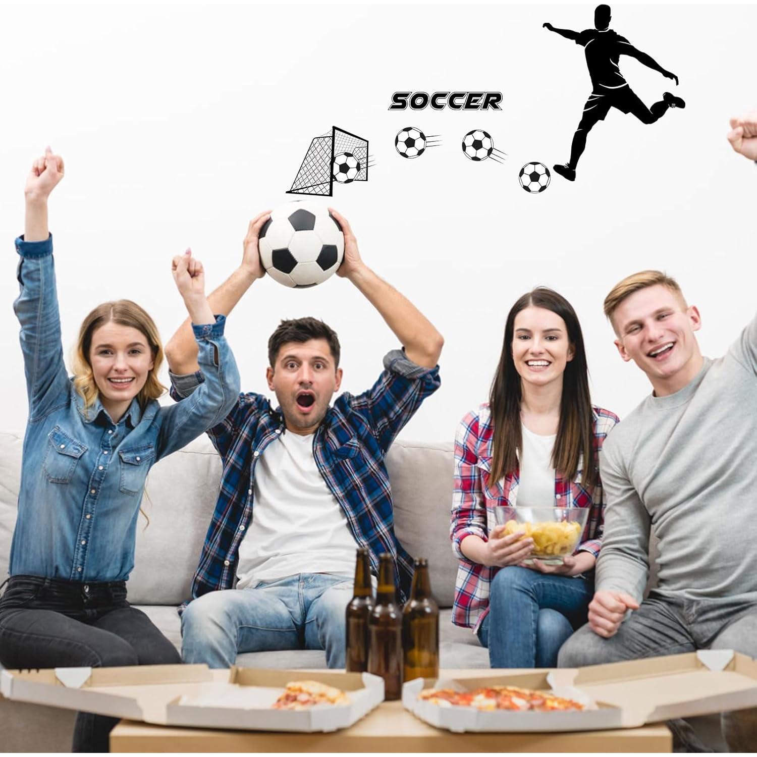 Calcomanía de Pared de Fútbol PEUTIER 104x50cm Impermeable