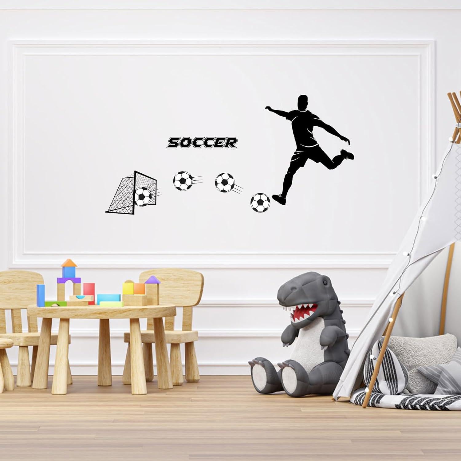 Calcomanía de Pared de Fútbol PEUTIER 104x50cm Impermeable