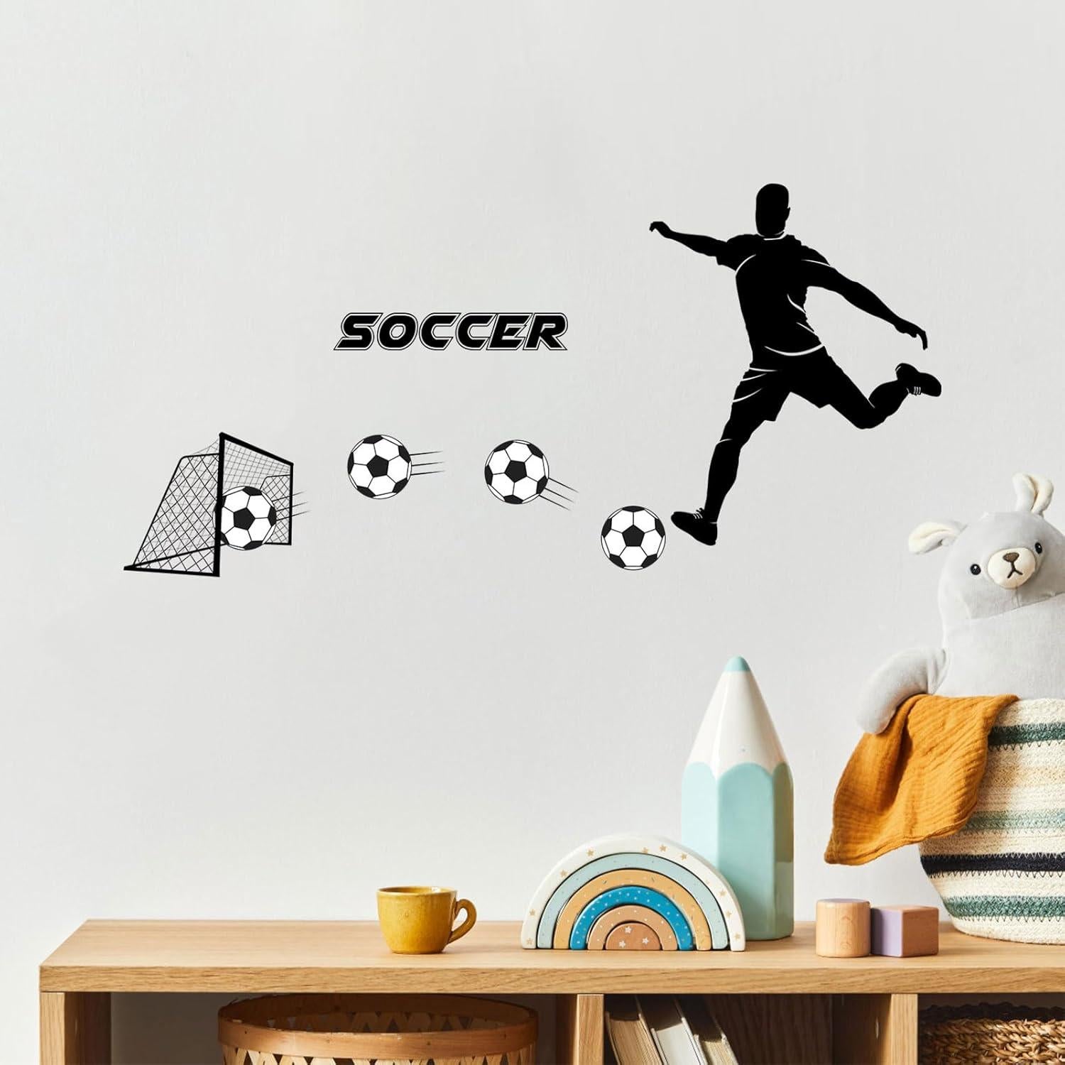 Calcomanía de Pared de Fútbol PEUTIER 104x50cm Impermeable