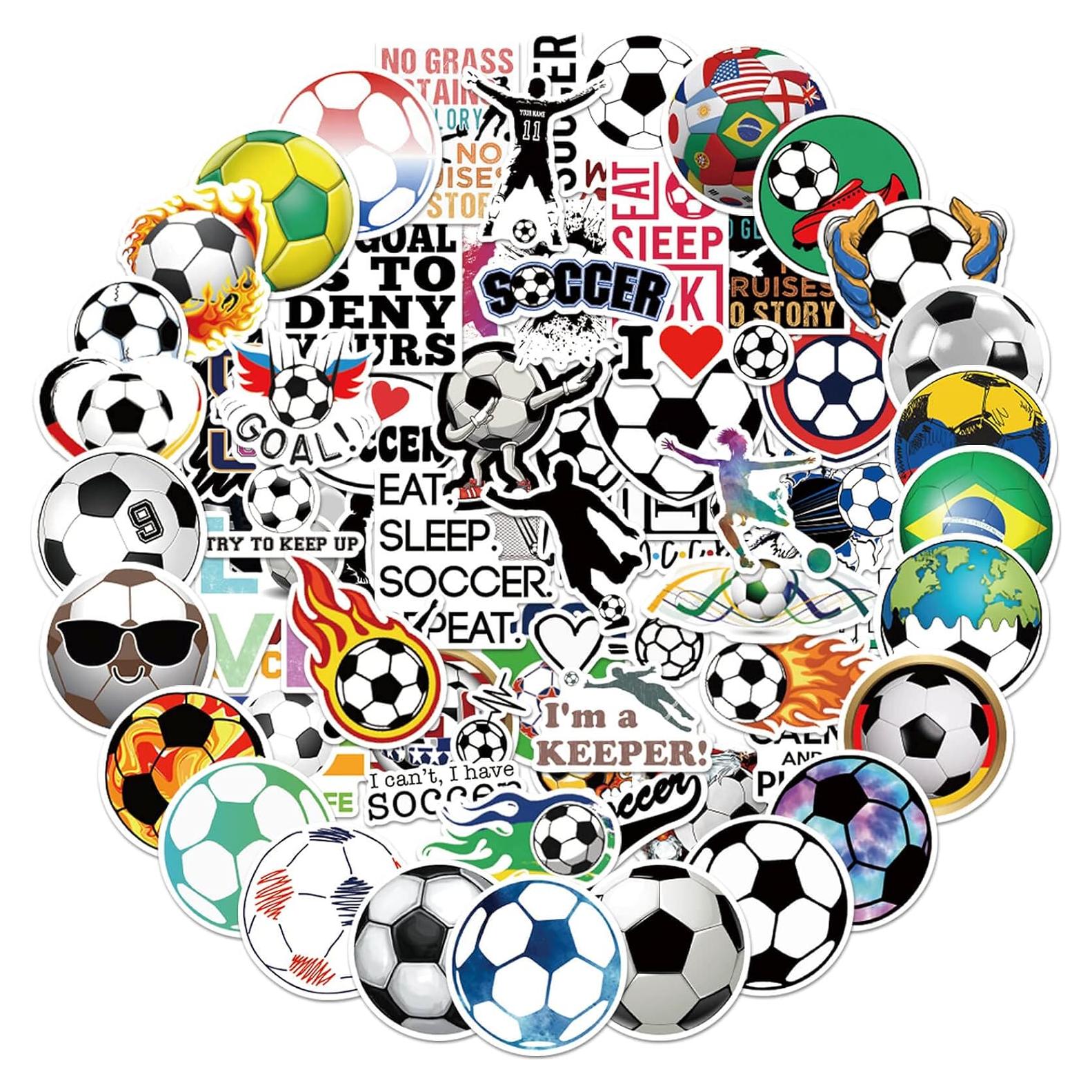 100 Pegatinas de Fútbol Hebraeos Impermeables para Decoración