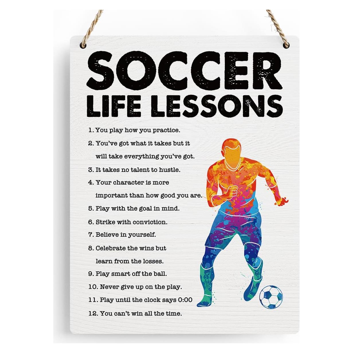 Cartel de Madera Inspiracional BELLOWDEER Fútbol 20x25 cm