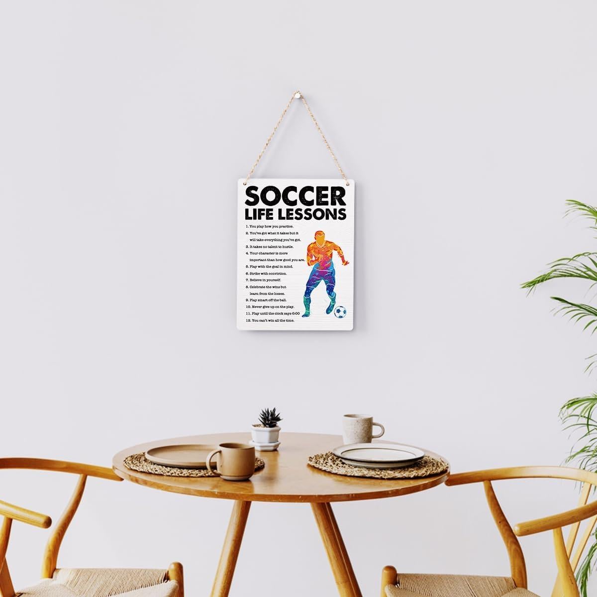 Cartel de Madera Inspiracional BELLOWDEER Fútbol 20x25 cm