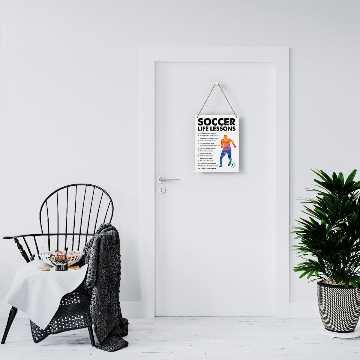 Cartel de Madera Inspiracional BELLOWDEER Fútbol 20x25 cm