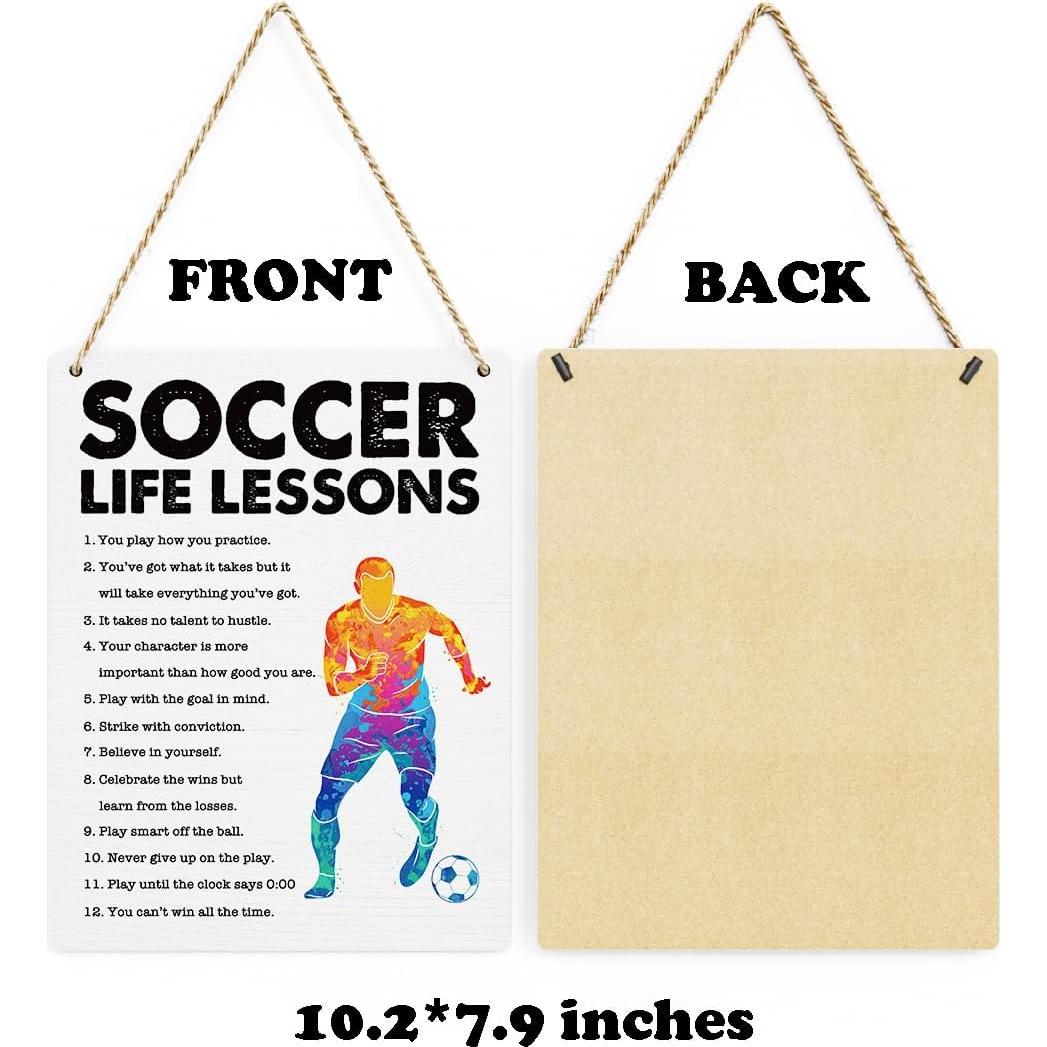 Cartel de Madera Inspiracional BELLOWDEER Fútbol 20x25 cm