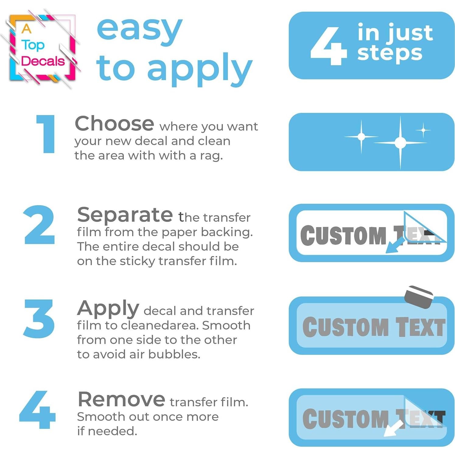 Letras de Vinilo Personalizadas A TOP DESIGN - 30 a 254 cm