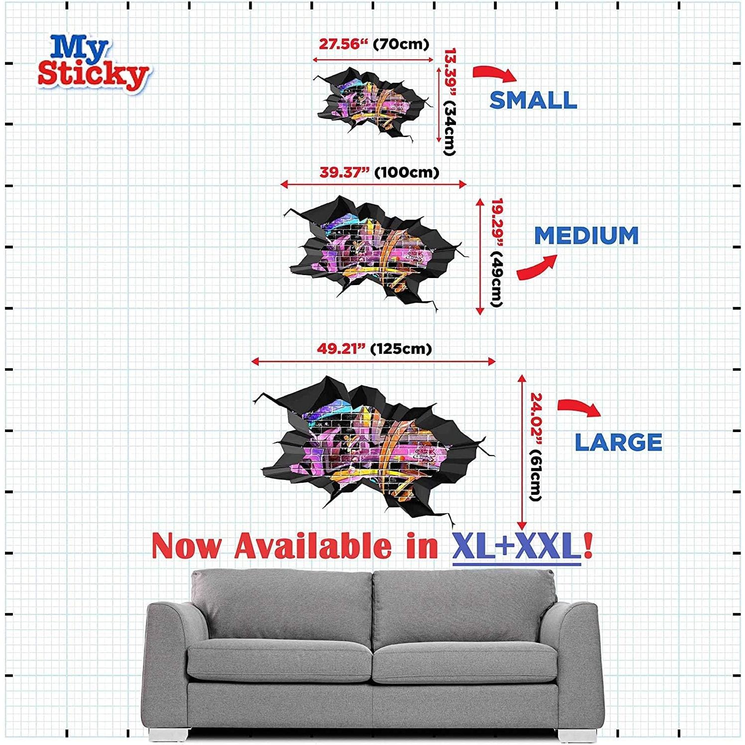 Calcomanía de Pared 3D Personalizada MySticky - Pequeña 70x34cm