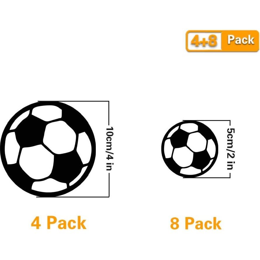 Calcomanías de Pared de Fútbol Thovorrnl - 12 Piezas PVC