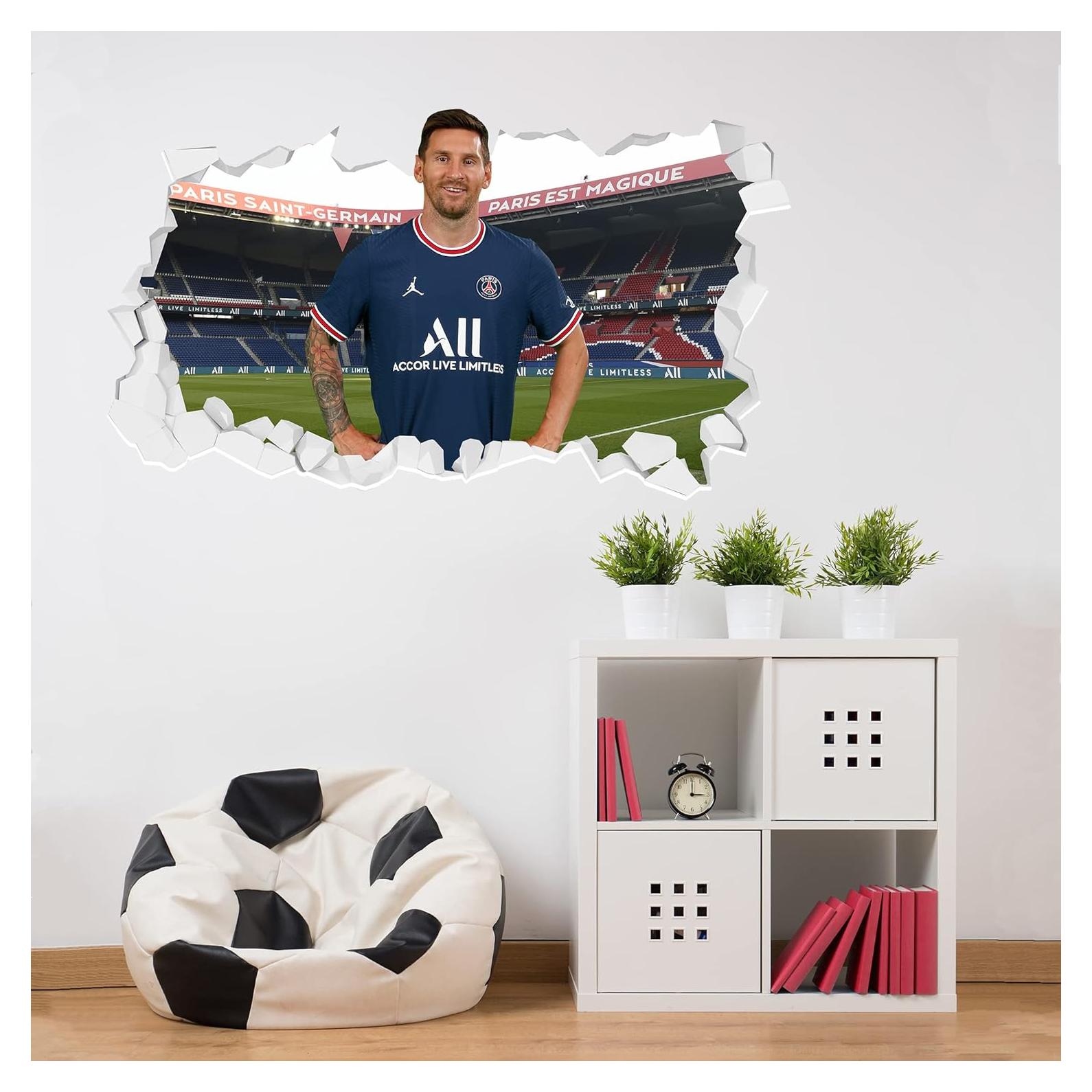 Pegatina de Pared Rota Messi PSG 90x45cm - ThemedUK