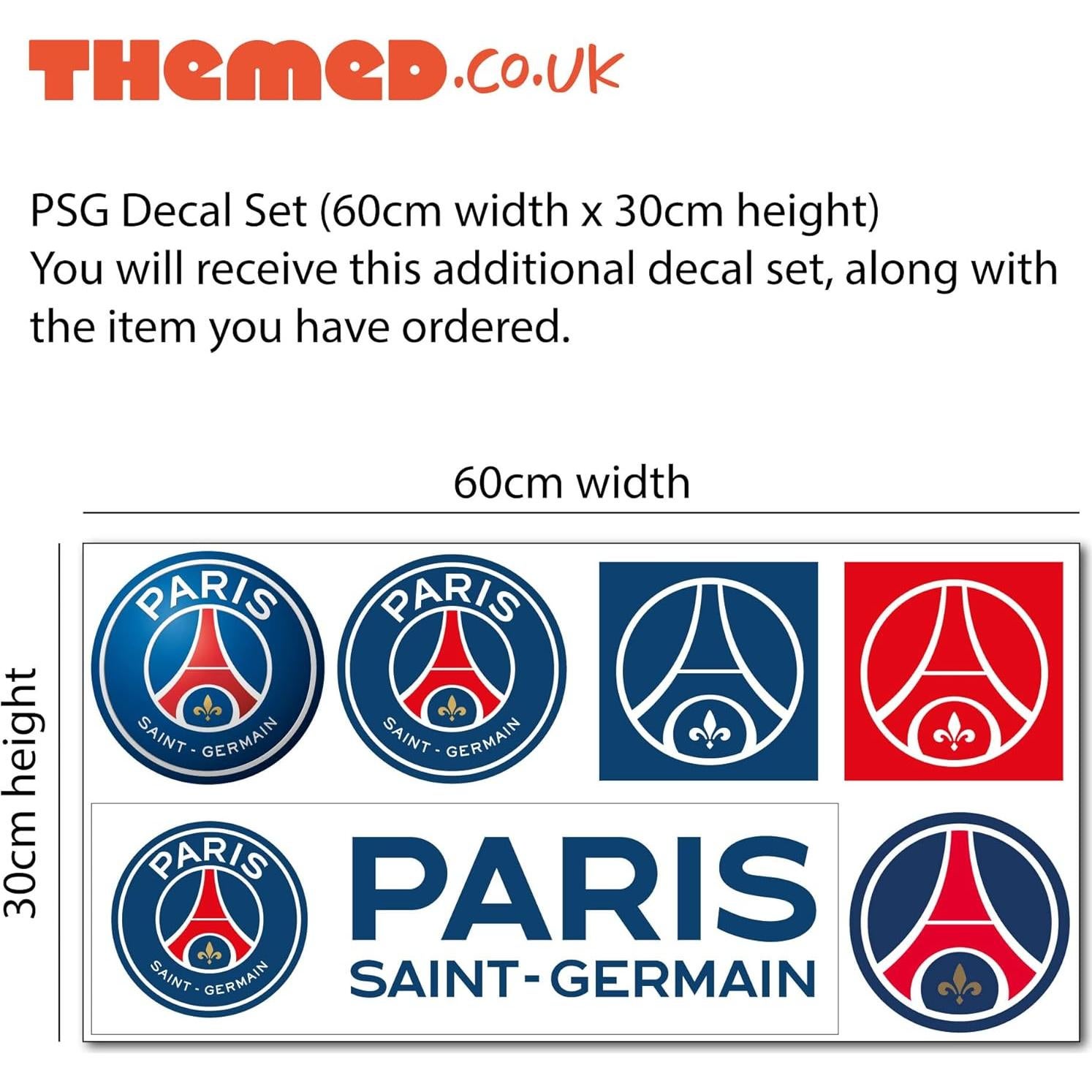 Pegatina de Pared Rota Messi PSG 90x45cm - ThemedUK