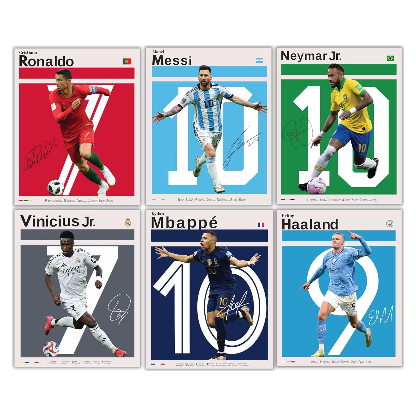 Set de 6 Pósters de Fútbol GENÉRICO - Leyendas y Estrellas