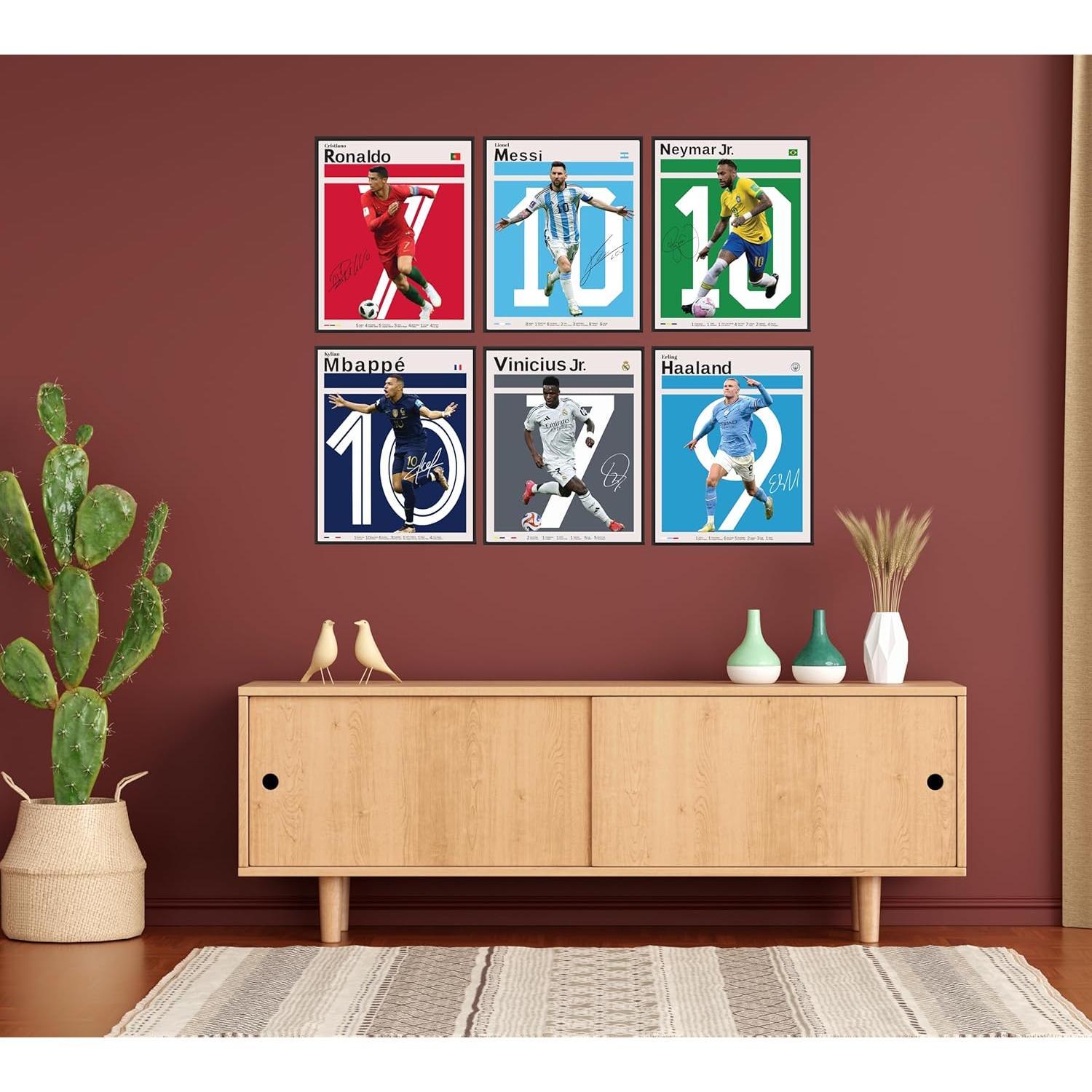 Set de 6 Pósters de Fútbol GENÉRICO - Leyendas y Estrellas