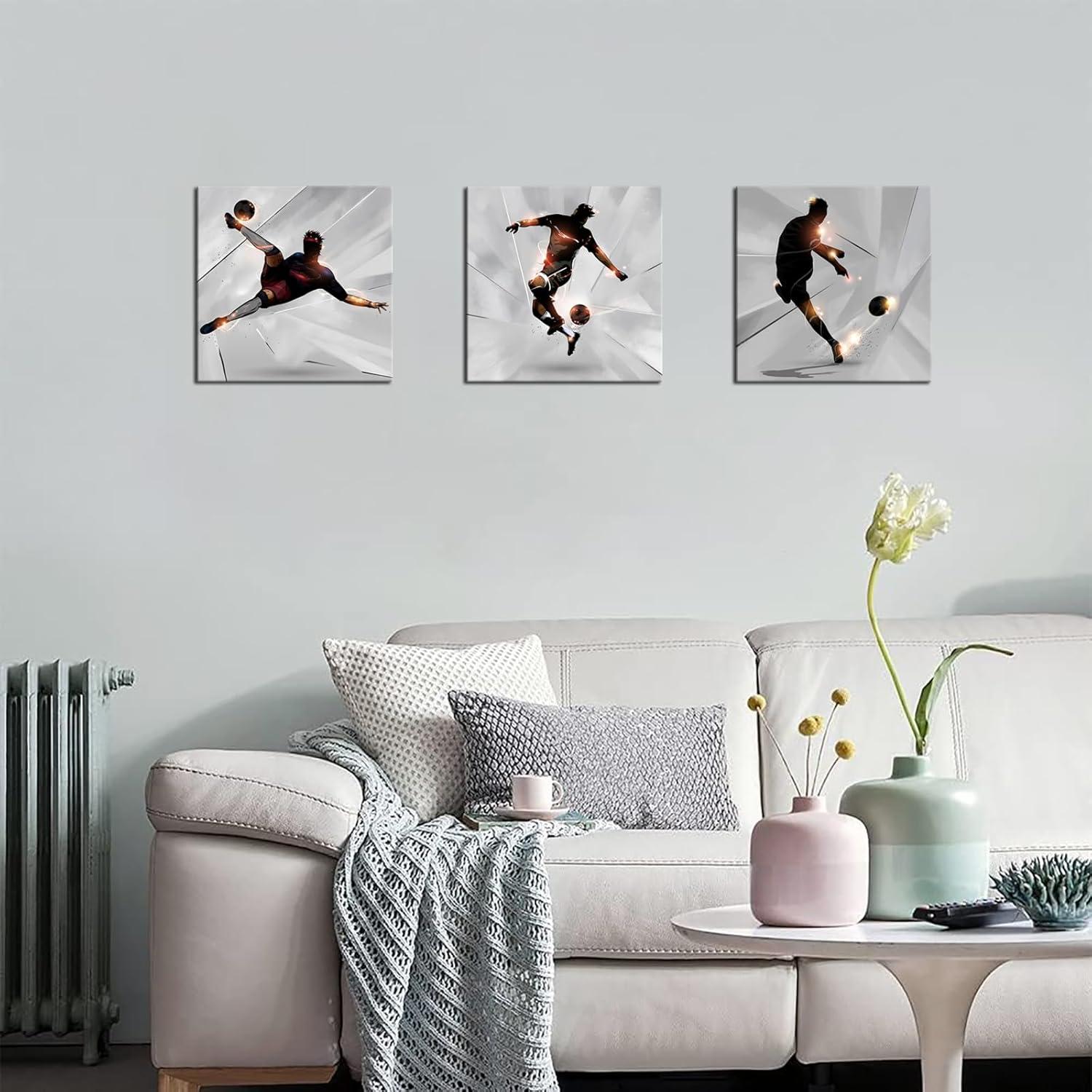 Impresiones de Arte de Pared KLVOS Fútbol 30x90cm Enmarcado