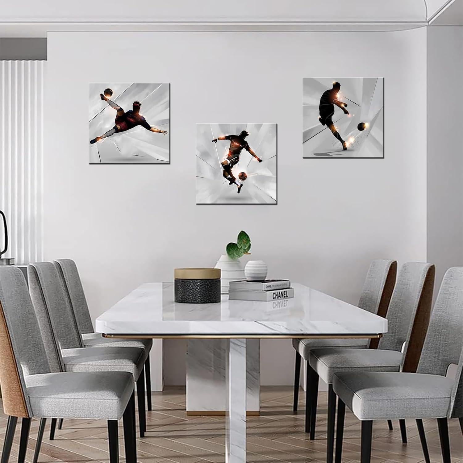 Impresiones de Arte de Pared KLVOS Fútbol 30x90cm Enmarcado