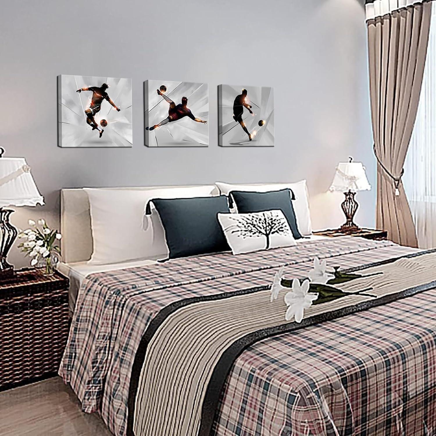 Impresiones de Arte de Pared KLVOS Fútbol 30x90cm Enmarcado