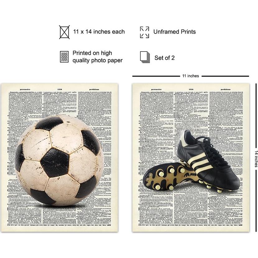 Arte de Pared Fútbol Vintage 11x14 - Decoración Retro