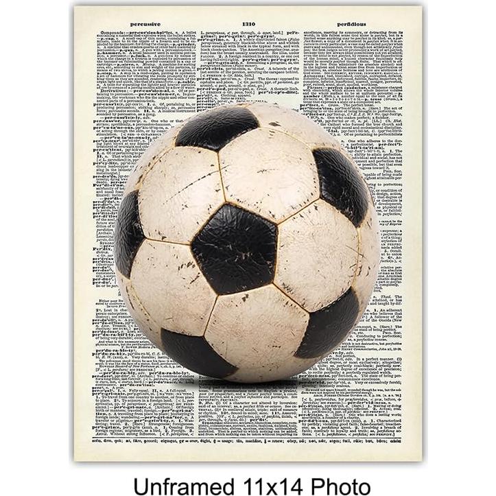 Arte de Pared Fútbol Vintage 11x14 - Decoración Retro